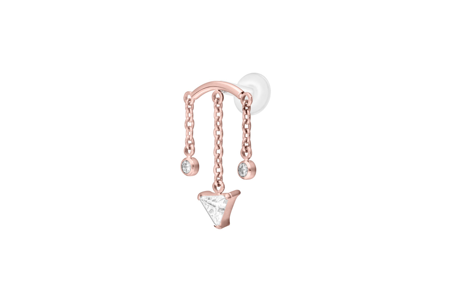 PTFE Labret Piercing mit Innengewinde + Titan-Aufsatz WINDSPIEL